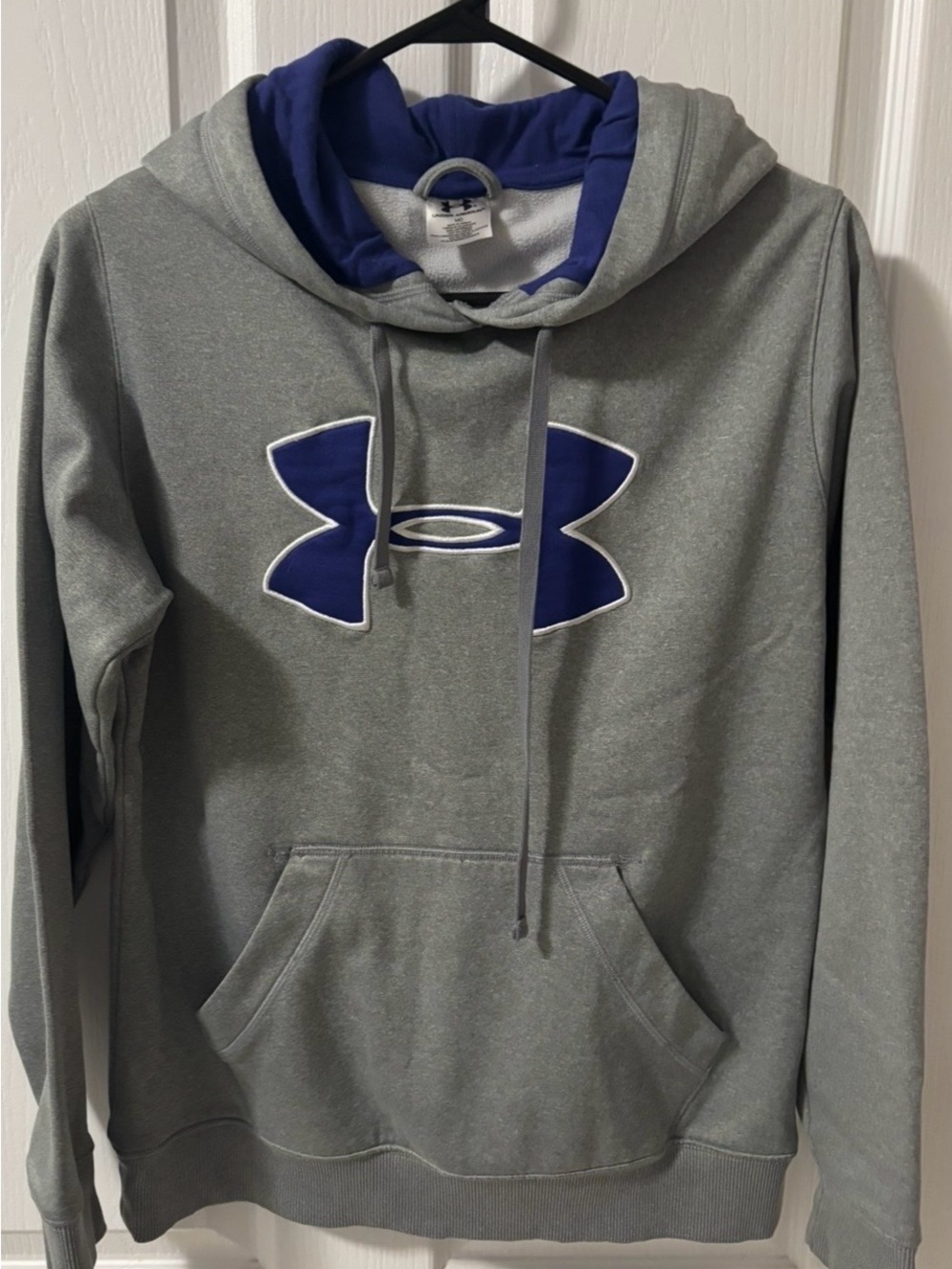 Under Armour Women’s Gray Crewneck Hoodie with Blue Logo